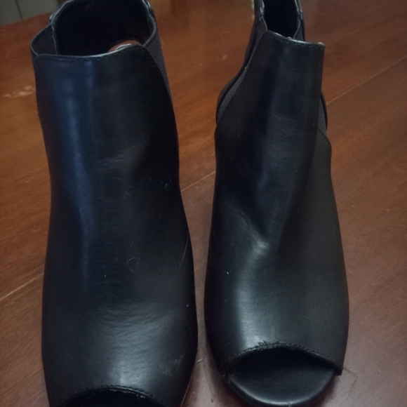 Denver Hayes Shoes - Denver Hayes Black Peep-Toe Ankle Booties